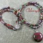 FANCY JASPER CRYSTAL PEARLS 2ROW NECKLACE