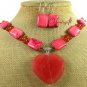 CHERRY QUARTZ CARNELIAN TURQUOISE NECKLACE/EARRINGS SET