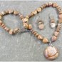 NATURAL PICTURE JASPER GEMSTONE NECKLACE/EARRINGS SET