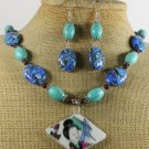 POTTERY SHARD NECKLACE/EARRINGS SET