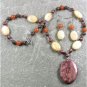 POPPY JASPER YELLOW HONEY JADE NECKLACE/EARRINGS SET