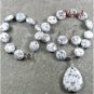 NATURAL KIWI SESAME JASPER NECKLACE/EARRINGS SET
