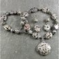 NATURAL DALMATIAN JASPER NECKLACE/EARRINGS SET