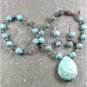 TURQUOISE FRESH WATER PEARLS NECKLACE/EARRINGS SET