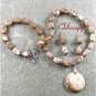 NATURAL PICTURE JASPER NECKLACE/EARRINGS SET