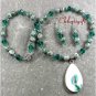 POTTERY SHARD JASPER NECKLACE/EARRINGS SET