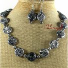AFRICAN TURQUOISE PICASSO JASPER NECKLACE/EARRINGS SET
