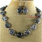 AFRICAN TURQUOISE PICASSO JASPER NECKLACE/EARRINGS SET