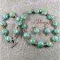 MOSAIC TURQUOISE ORANGE JASPER NECKLACE/EARRINGS SET