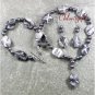 PICASSO JASPER FW BLACK PEARLS NECKLACE/EARRINGS SET