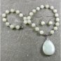 NATURAL SERPENTINE JADE NECKLACE/EARRINGS SET