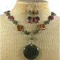 FANCY JASPER TIGER EYE NECKLACE/EARRINGS SET