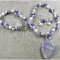 BLUE AGATE SODALITE PEARLS NECKLACE/EARRINGS SET