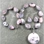 NATURAL RED ZEBRA JASPER NECKLACE/EARRINGS SET