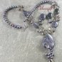 BLACK LABORADITE CRYSTAL PEARL NECKLACE/EARRINGS SET