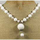 120815 WHITE CORAL & FRESH WATER PEARLS NECKLACE