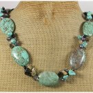 TURQUOISE QUARTZ FRESH WATER PEARLS NECKLACE