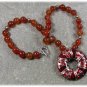 COPPER PENDANT & RED AGATE NECKLACE