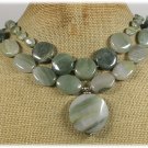 NATURAL GREEN RUTILATED JASPER 2ROW NECKLACE
