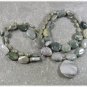 NATURAL GREEN RUTILATED JASPER 2ROW NECKLACE