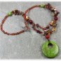 GREEN MOSAIC TURQUOISE AGATE MOOKITE NECKLACE