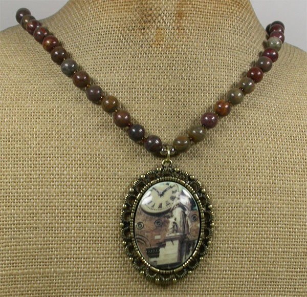 COPPER PENDANT & IMPERIAL JASPER NECKLACE