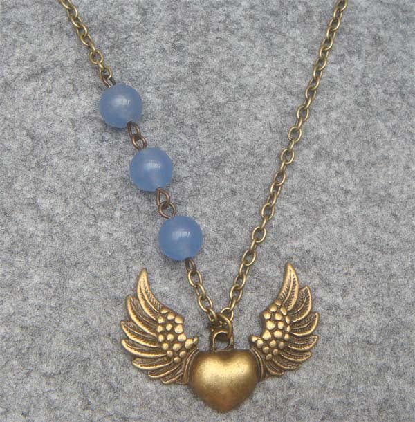 WING PENDANT and BLUE JADE NECKLACE