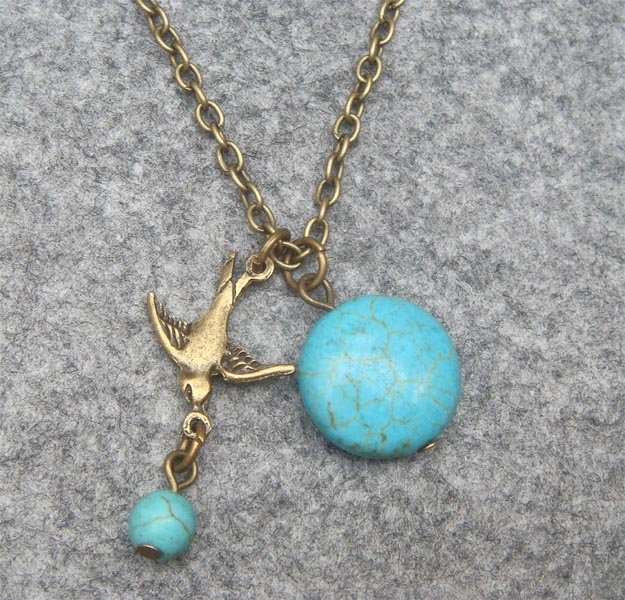 SWALLOW & TURQUOISE NECKLACE