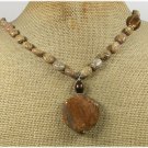 Handmade BROWN AGATE & PICTURE JASPER& TIGER EYE NECKLACE