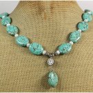 Handmade TURQUOISE & FRESH WATER PEARLS NECKLACE
