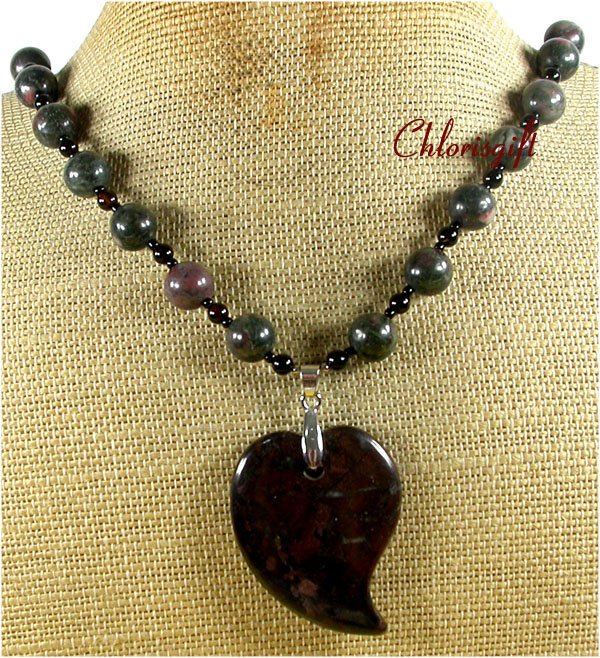 Handmade NATURAL CHERRY JASPER NECKLACE