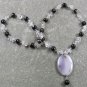 Handmade BOTSWANA AGATE & CLEAR QUARTZ NECKLACE