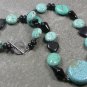 Handmade  TURQUOISE BLACK AGATE NECKLACE