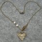 Handmade FILLIGREE HEART LOCKET PENDANT & MERMAID & FRESH WATER PEARLS NECKLACE