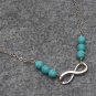 Handmade SILVER INFINITY CHARM & TURQUOISE NECKLACE