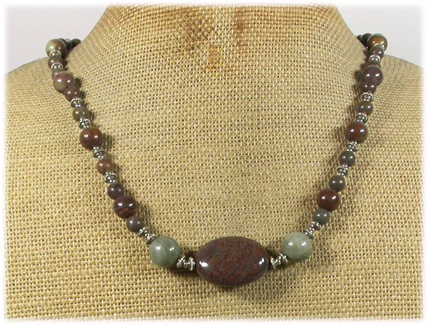 Handmade IMPERIAL JASPER RUTILATED JASPER NECKLACE