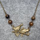 Handmade BIRDS PENDANT & TIGER EYE NECKLACE