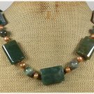 Handmade FANCY JASPER & FRESH WATER PEARLS NECKLACE