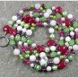 Handmade LONG! 40" FLOWER LAMPWORK JADE QUARTZ PEARLS NECKLACE