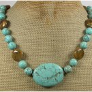Handmade TURQUOISE & TIGER EYE NECKLACE