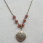 Handmade FLORAL LOCKET & HONEY JADE NECKLACE