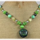 Handmade AFRICAN TURQUOISE LABORADITE CAT EYE PEARLS NECKLACE