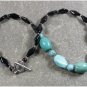 Handmade TURQUOISE BLACK AGATE NECKLACE