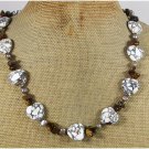 Handmade WHITE AFRICAN TURQUOISE TIGER EYE PEARLS NECKLACE