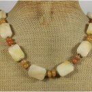 Handmade YELLOW HONEY JADE NECKLACE