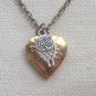 Handmade  HEART LOCKET PENDANT & LITTLE OWL CHARM NECKLACE