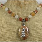 Handmade AUTUMN JADE RABBIT CHARM YELLOW HONEY JADE NECKLACE