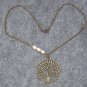 Handmade TREE PENDANT & FRESH WATER PEARL NECKLACE
