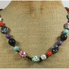 Handmade MULTI AFRICAN TURQUOISE CORAL VOLCANO LAVA NECKLACE