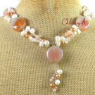 Handmade AGATE & FRESH WATER PEARL NECKLACE